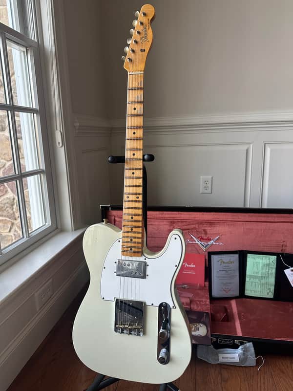 2024 fender custom shop telecaster postmodern humbucker journeyman - aged india ivory white 3 2024 fender custom shop telecaster postmodern humbucker journeyman - aged india ivory white - image 3